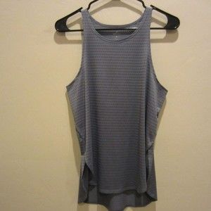 Apana blue workout tank top, blue patterned fabric-Sz S